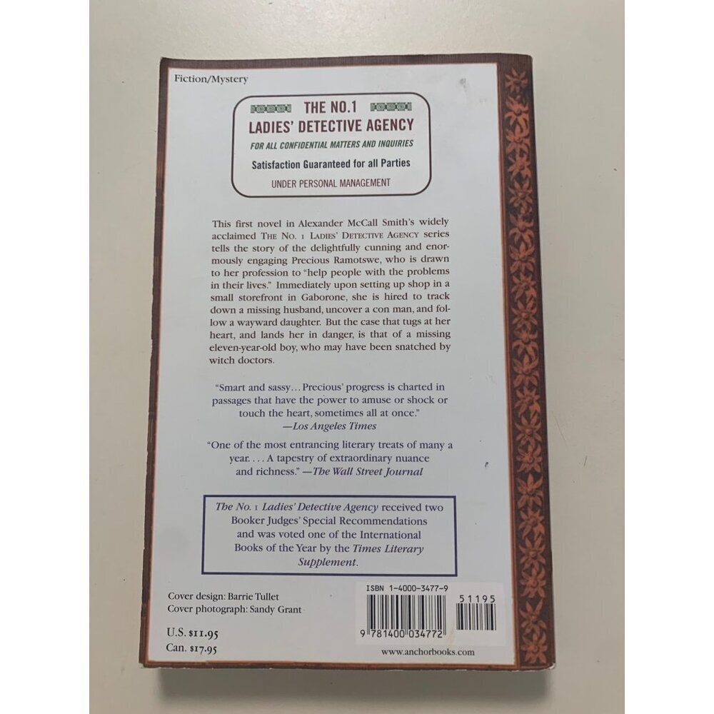 The No. 1 Ladies' Detective Agency (Book 1) Paperback Alexander McCall Smith LS6 - Picture 2 of 2